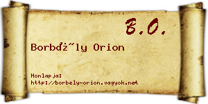 Borbély Orion névjegykártya